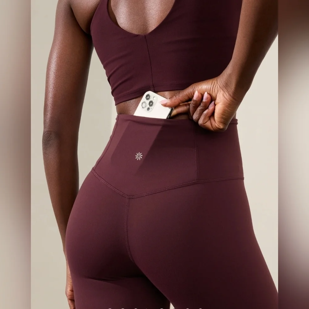 New Athleta Elation Straight Leg Pant Spiced Cabernet Small - Picture 4 of 7